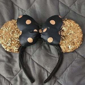Black and Gold Sequin Disney Minnie Headband